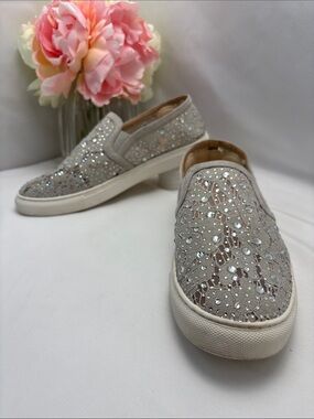 Alex Marie Women’s 7Silver Lace Embellished Slip-On Mules #357